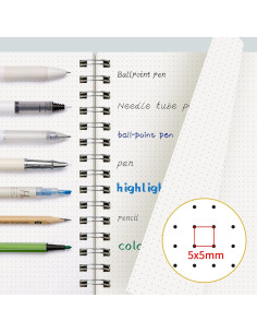 Cuaderno Espiral A5 EMSHOI Punteado 300 Páginas Azul Claro 2