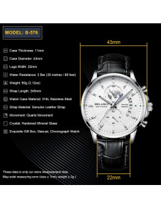 Reloj de Pulsera eYotto Cronógrafo de Lujo para Hombre 2