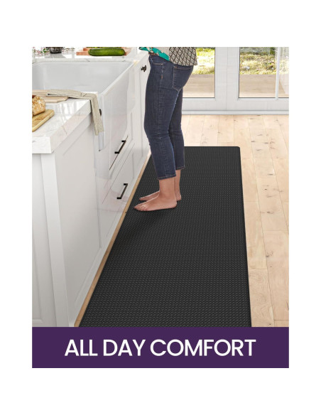 Mats de Cocina DEXI Antifatiga Acolchados 238x58 cm Negro