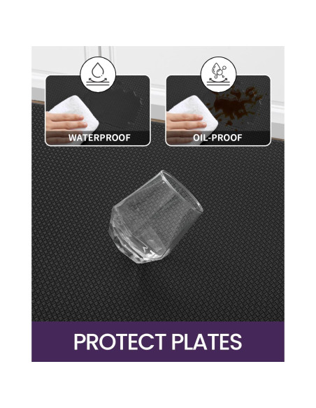 Mats de Cocina DEXI Antifatiga Acolchados 238x58 cm Negro