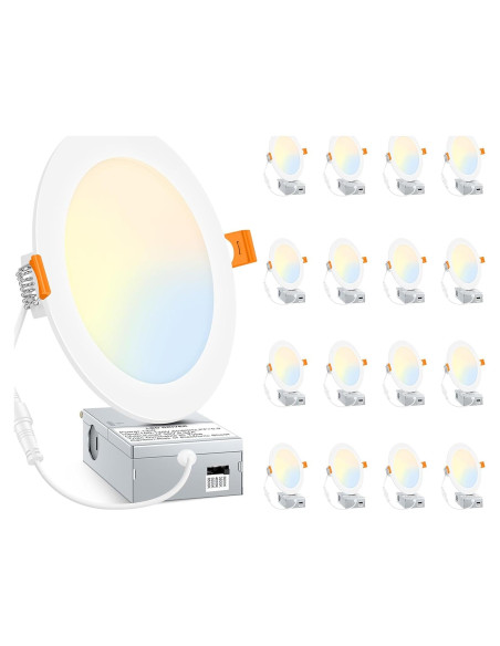 BesLowe 16 Paquetes Luces LED Empotradas 12W 6" Regulables