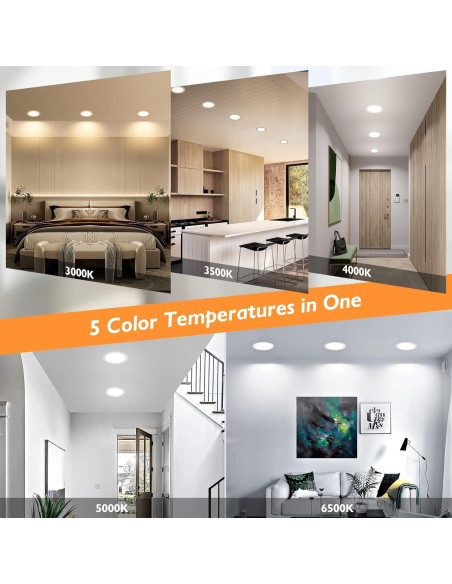 BesLowe 16 Paquetes Luces LED Empotradas 12W 6" Regulables