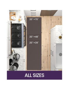 Alfombra de Cocina DEXI Antifatiga 70x20 cm Marrón 2