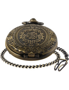 Reloj de bolsillo SwitchMe de bronce con cadena y esfera romana 2