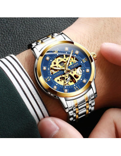 Reloj Esqueleto OLEVS Automático Hombre Acero Inoxidable 2