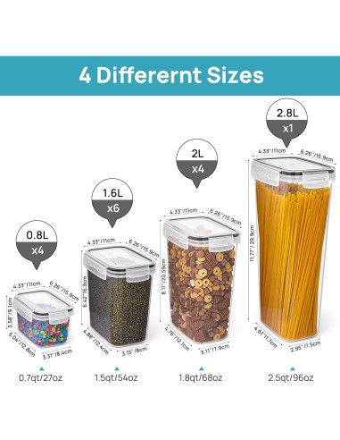 Juego de 15 Contenedores Herméticos Vtopmart 2.8L Plástico BPA