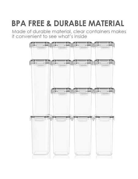Juego de 15 Contenedores Herméticos Vtopmart 2.8L Plástico BPA