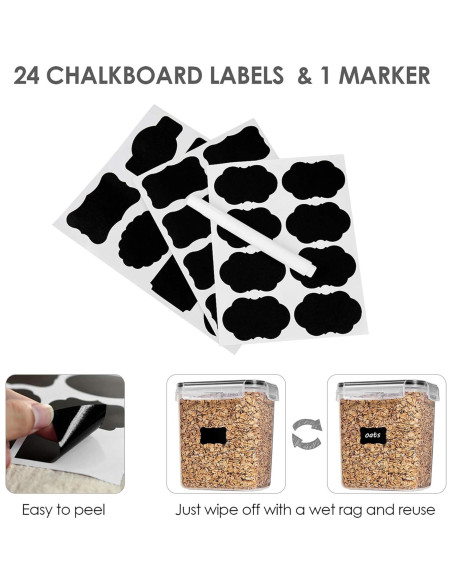 Juego de 15 Contenedores Herméticos Vtopmart 2.8L Plástico BPA