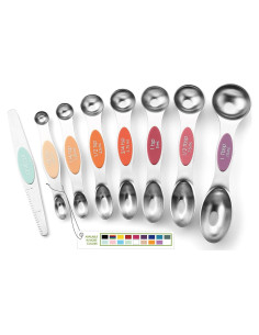Juego de Cucharas Medidoras Spring Chef 8 Piezas Acero Inoxidable