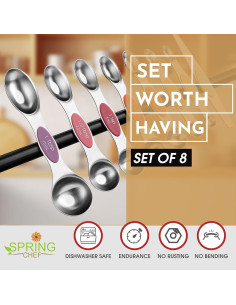Juego de Cucharas Medidoras Spring Chef 8 Piezas Acero Inoxidable 2