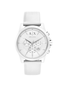 Reloj Cronógrafo Armani Exchange AX1325 44mm Silicona Blanca