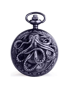 Reloj de bolsillo BOSNI CF1173 Steampunk con cadena 4.5 cm