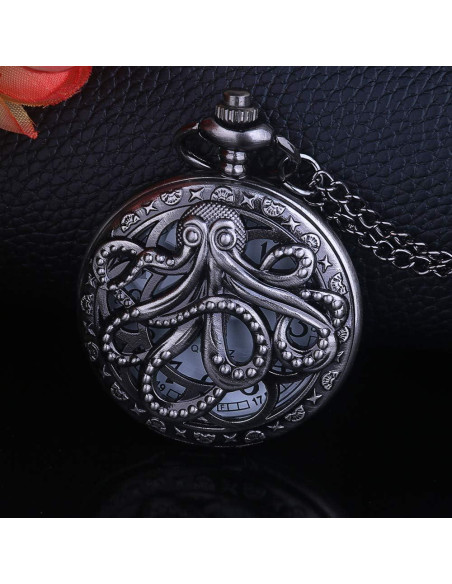 Reloj de bolsillo BOSNI CF1173 Steampunk con cadena 4.5 cm