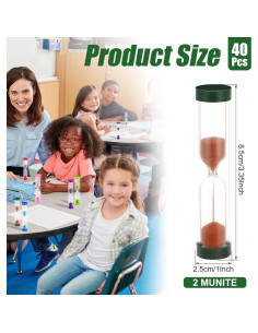 Temporizadores de Arena Fabbay 40 Piezas 2 Minutos Coloridos 2