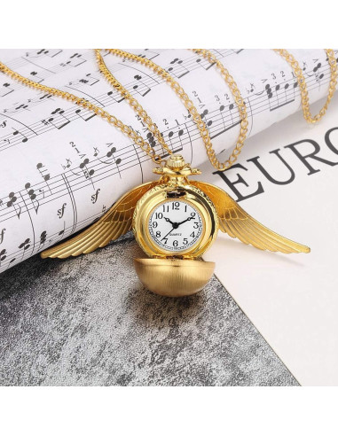 Reloj de bolsillo GORBEN estilo steampunk dorado 27mm