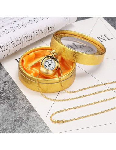 Reloj de bolsillo GORBEN estilo steampunk dorado 27mm