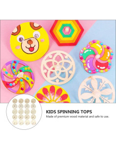 Trompos de Madera Sin Terminar Balacoo 20 Piezas 7x3 cm 2