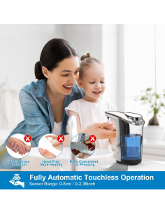 Dispensador de Jabón Automático PZOTRUF 500ml Plata con Sensor 2