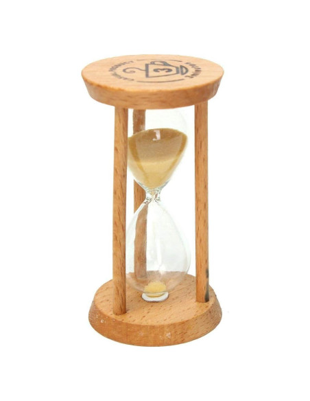 Reloj de Arena GracesDawn 3 Minutos Madera Amarillo Decoración