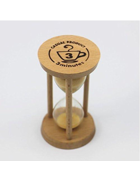Reloj de Arena GracesDawn 3 Minutos Madera Amarillo Decoración