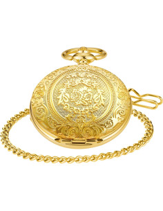 Reloj de bolsillo dorado SwitchMe con cadena y esfera romana 2