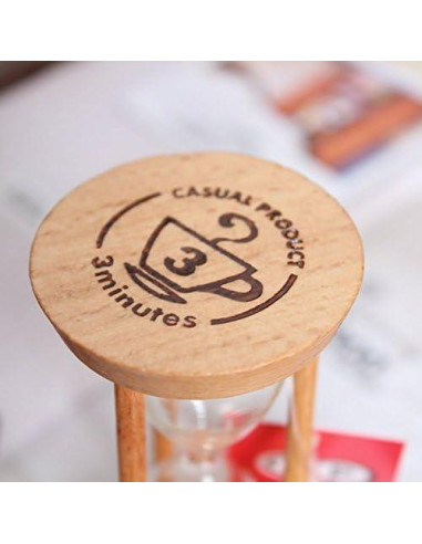 Reloj de Arena GracesDawn 3 Minutos Madera Amarillo Decoración