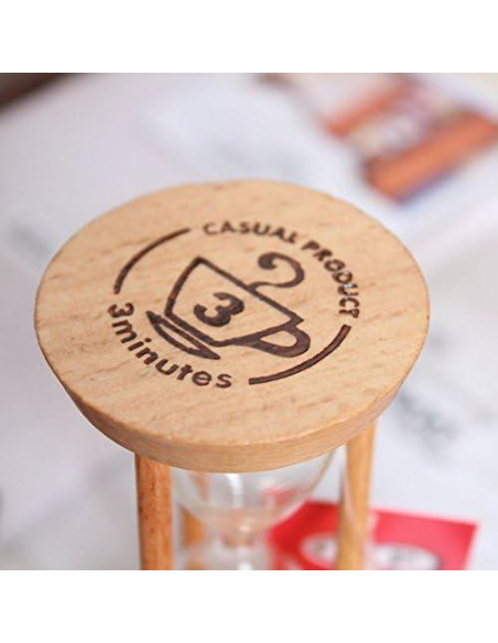 Reloj de Arena GracesDawn 3 Minutos Madera Amarillo Decoración