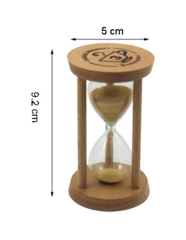 Reloj de Arena GracesDawn 3 Minutos Madera Amarillo Decoración
