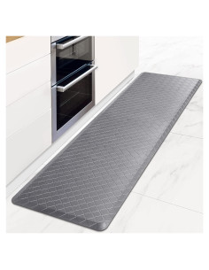 Alfombra de Cocina HappyTrends Acolchada Antifatiga 152x44 cm Gris