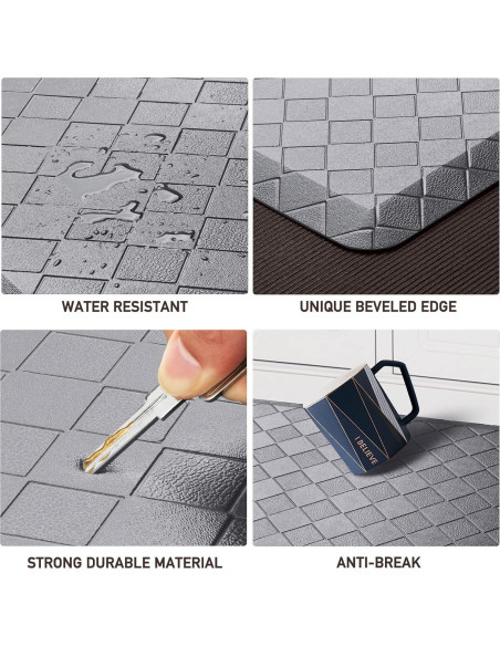 Alfombra de Cocina HappyTrends Acolchada Antifatiga 152x44 cm Gris Alfombra de Cocina HappyTrends Acolchada Antifatiga 152x44 cm Gris