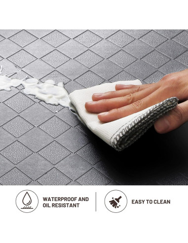 Alfombra de Cocina HappyTrends Acolchada Antifatiga 152x44 cm Gris
