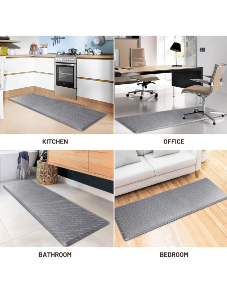 Alfombra de Cocina HappyTrends Acolchada Antifatiga 152x44 cm Gris Alfombra de Cocina HappyTrends Acolchada Antifatiga 152x44 cm Gris