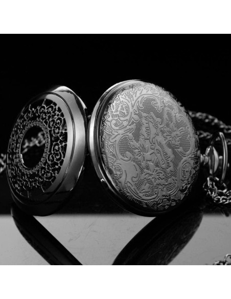 Reloj de bolsillo Tiong azul estrellado con cadena 4.5 cm