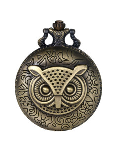 Reloj de bolsillo JewelryWe bronce steampunk con cadena 80 cm