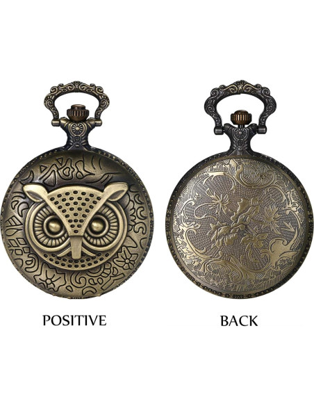 Reloj de bolsillo JewelryWe bronce steampunk con cadena 80 cm