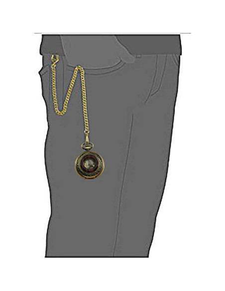 Reloj de bolsillo VIGOROSO mecánico vintage bronce con cadena Reloj de bolsillo VIGOROSO mecánico vintage bronce con cadena