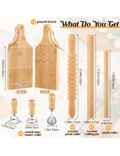 Juego de Herramientas para Hacer Pasta Tioncy 7 Pcs de Madera 2