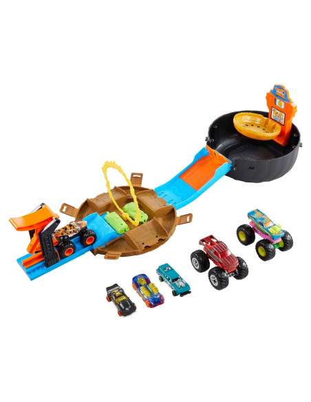 Juego de Pistas Hot Wheels Camiones Monstruo 1:64 con Neumático