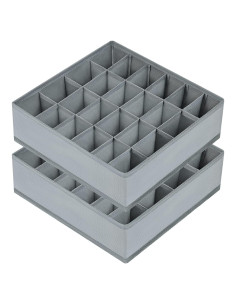 Organizador de Cajones Joyoldelf 2 Paquetes 24 Celdas Gris