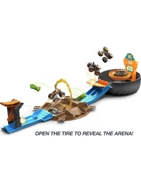 Juego de Pistas Hot Wheels Camiones Monstruo 1:64 con Neumático