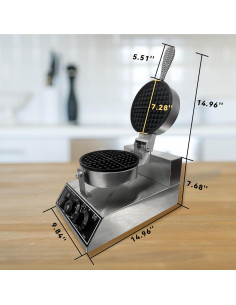 Máquina de Waffles BouPower MDP1 1200W Acero Inoxidable 2