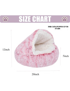 Cama Redonda para Gatos FURUISITAI Rosa 50.8cm Antiestrés 2