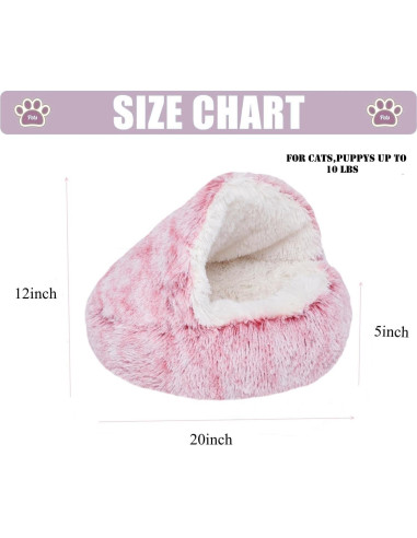 Cama Redonda para Gatos FURUISITAI Rosa 50.8cm Antiestrés