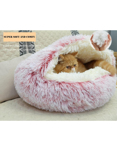 Cama Redonda para Gatos FURUISITAI Rosa 50.8cm Antiestrés
