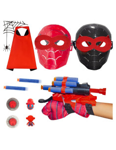 Juego de Superhéroe TCBY con Máscaras y Capa Roja