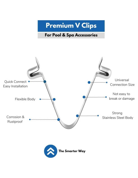 Clips en V Acero Inoxidable Aquatix Pro - Paquete de 6