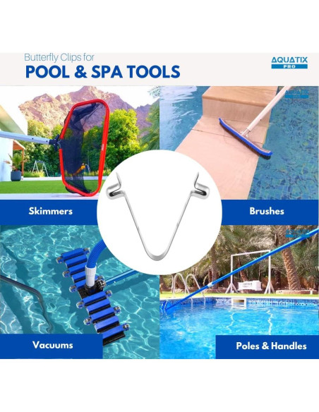 Clips en V Acero Inoxidable Aquatix Pro - Paquete de 6
