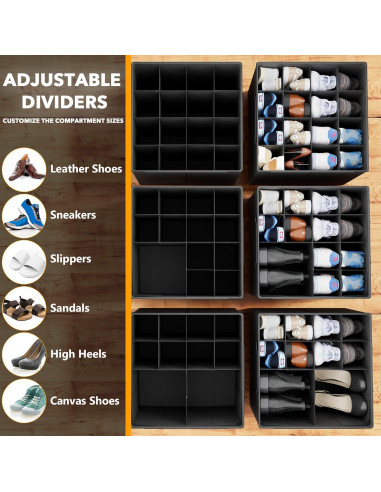 Organizador de Zapatos SpaceAid Plegable 32 Compartimentos Negro