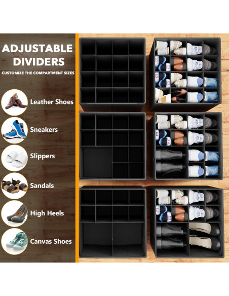Organizador de Zapatos SpaceAid Plegable 32 Compartimentos Negro