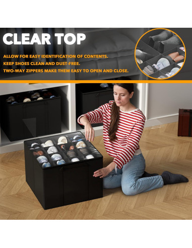 Organizador de Zapatos SpaceAid Plegable 32 Compartimentos Negro